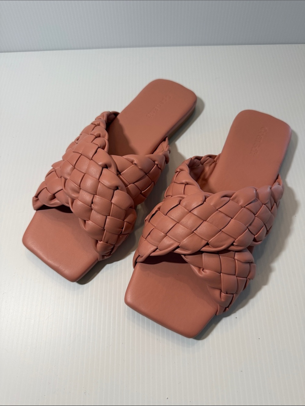 Open Edit Pink Rose Braided Sandals, size 7.5 NWT